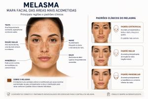 ilustração sobre melasma: manchas na pele do rosto